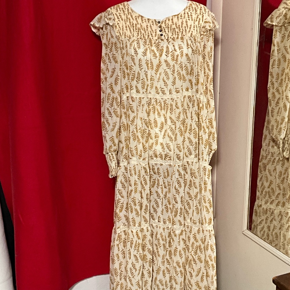 Long tiered chiffon dress